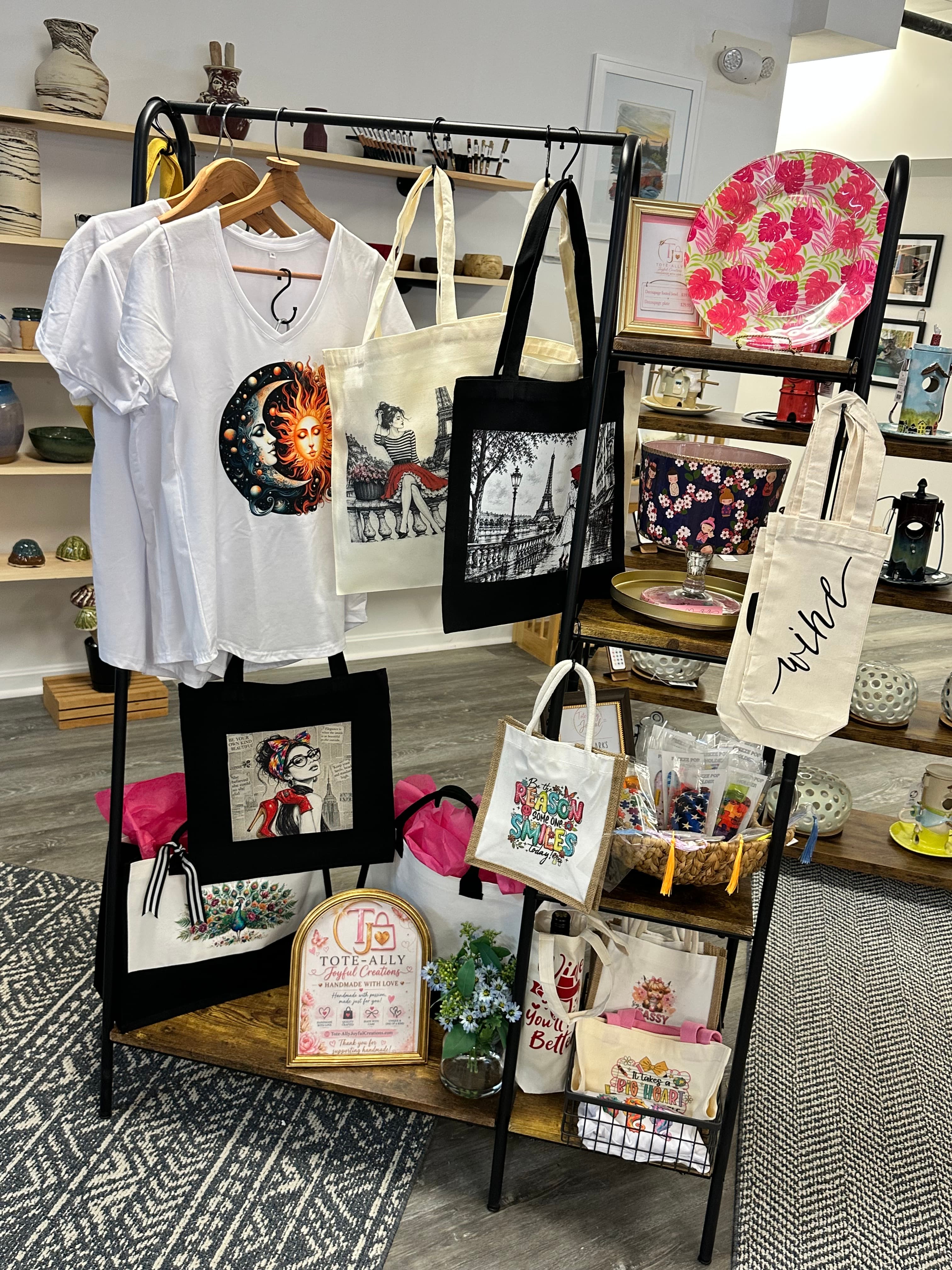 Tote-Ally Joyful Creations stand at The Apiary in Claremont NH