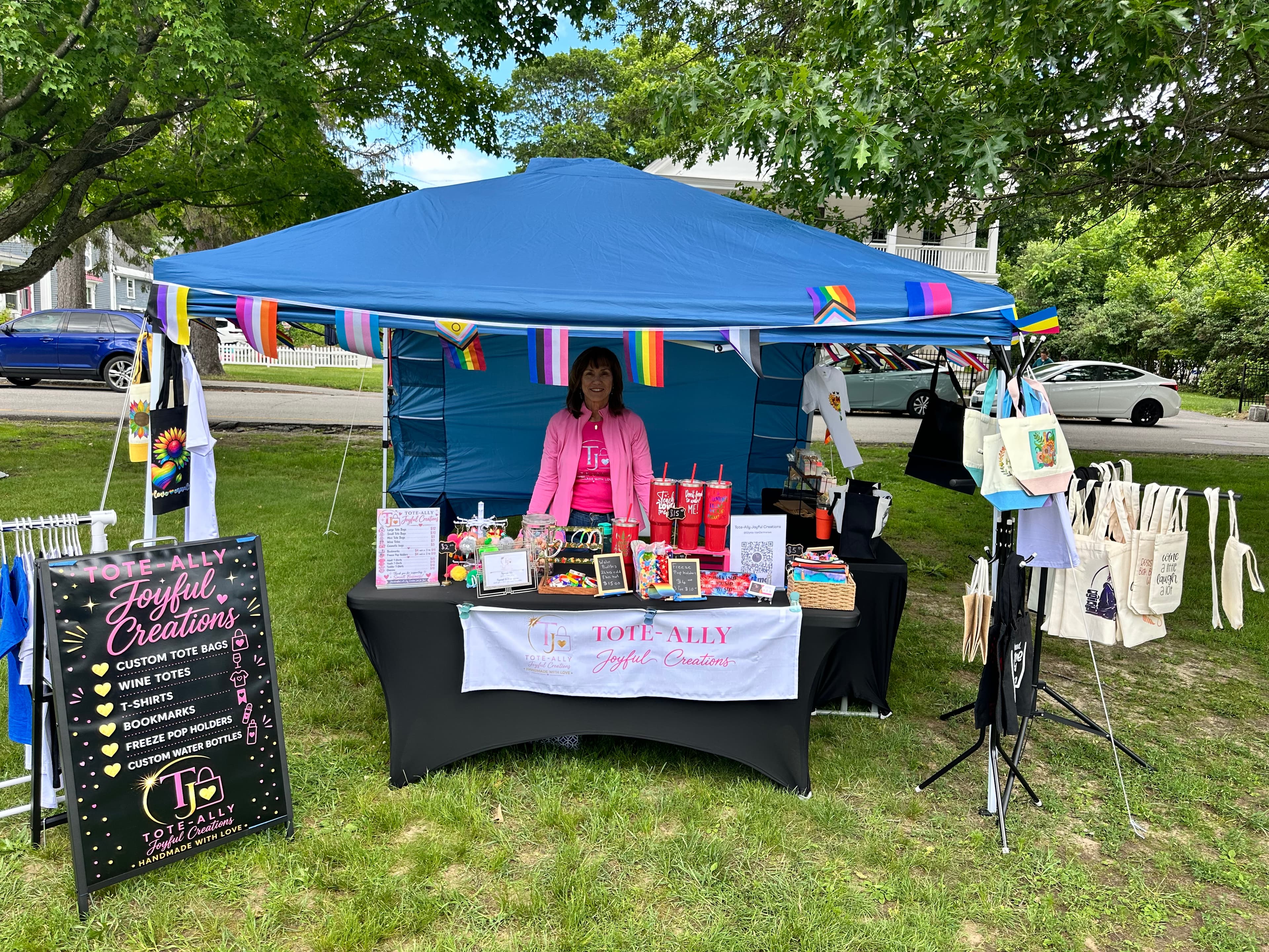 Tote-Ally Joyful Creations stand at the Newport NH Farmers Market