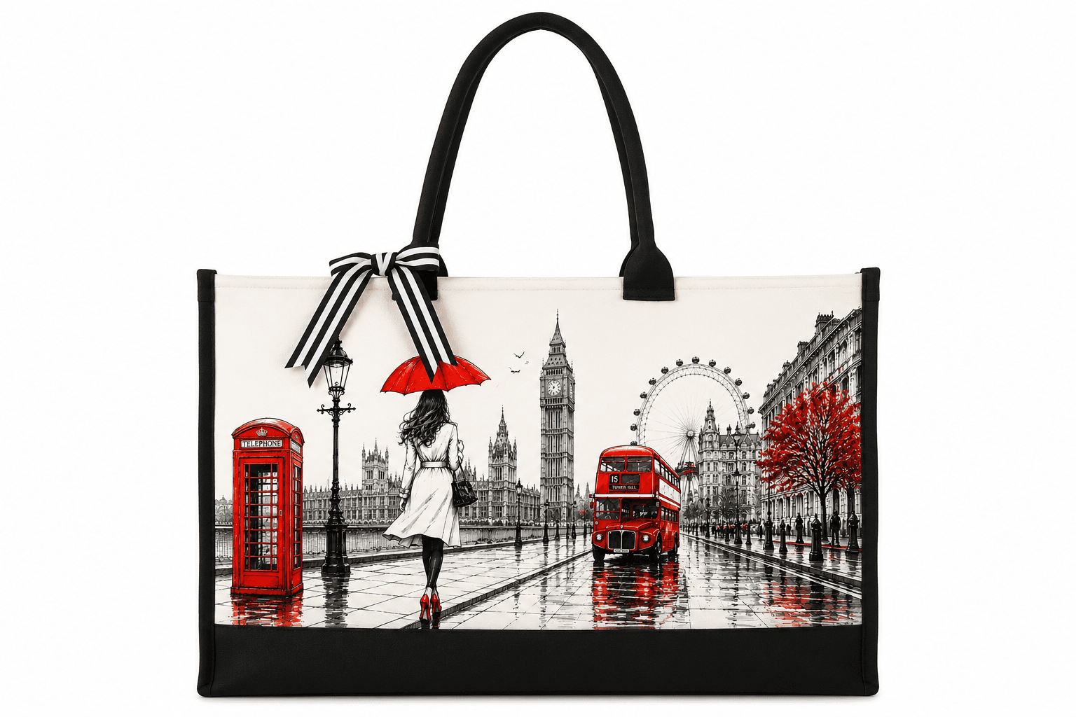Summer in London custom tote bag