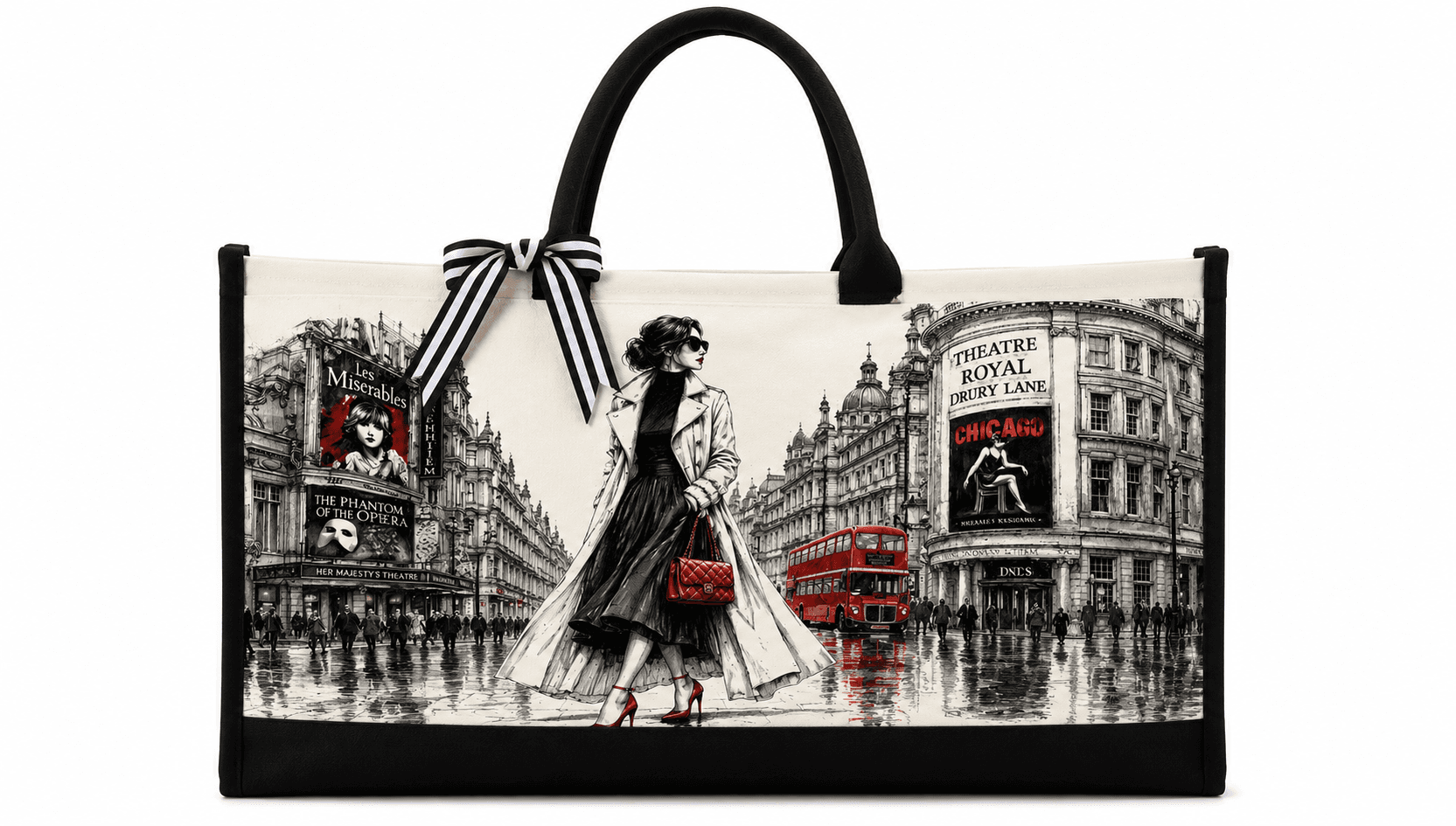 Summer in London tote bag with British-inspired artwork
